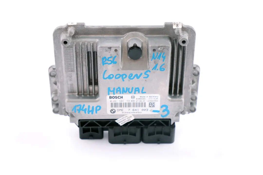 Mini Cooper S R55 R56 R57 N14 1.6 ECU Unité contrôle moteur DME Manuel - SKU 7641003-3 - Numéro de pièce 7641003