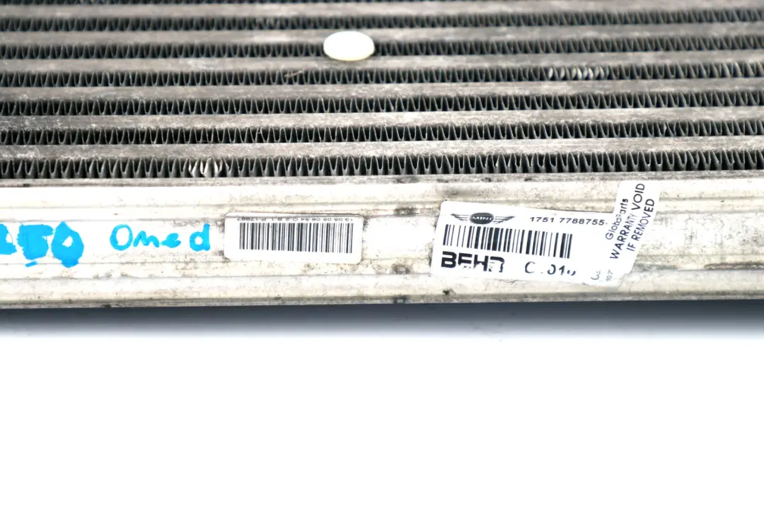W17 Charge Air Cooler Intercooler to BMW MINI R50 One D Diesel with Part number 7788755 BMW MINI R50 One D Diesel W17 Charge Air Cooler Intercooler - SKU 7788755 - Part number 7788755