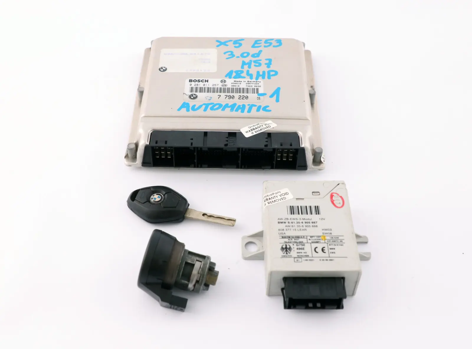 BMW X5 Series E53 3.0d M57 184HP ECU Kit DDE EWS3 Key 7790220 Automatic
