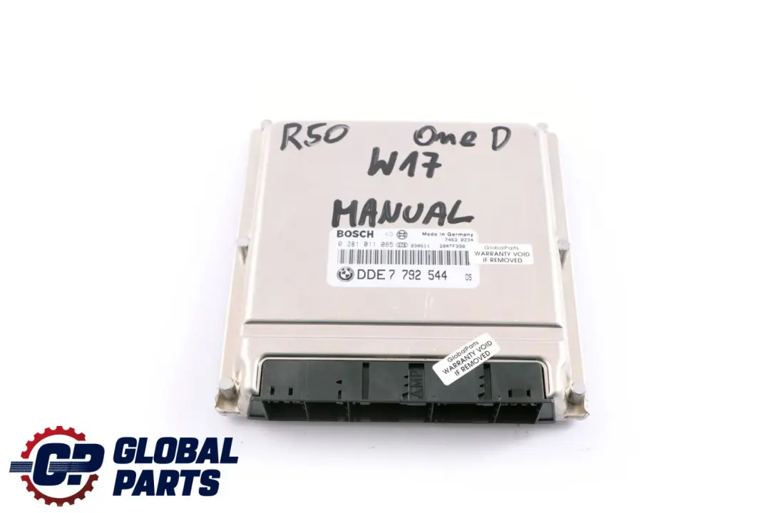 W17 1ND 88HP Motore ECU Unità di controllo DDE Manuale Mini One D Diesel - SKU 7792544 - Numero di parte 7792544