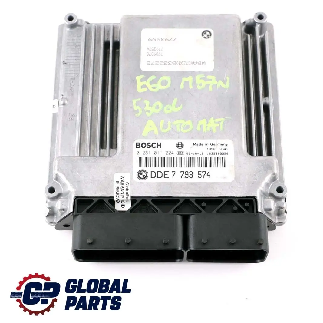 BMW E60 E61 530d Motor M57N 218PS Steuergerät DDE 7793210 CAS2 + 2 Schlüssel - SKU 7793574-1 - Teilenummer 7793574