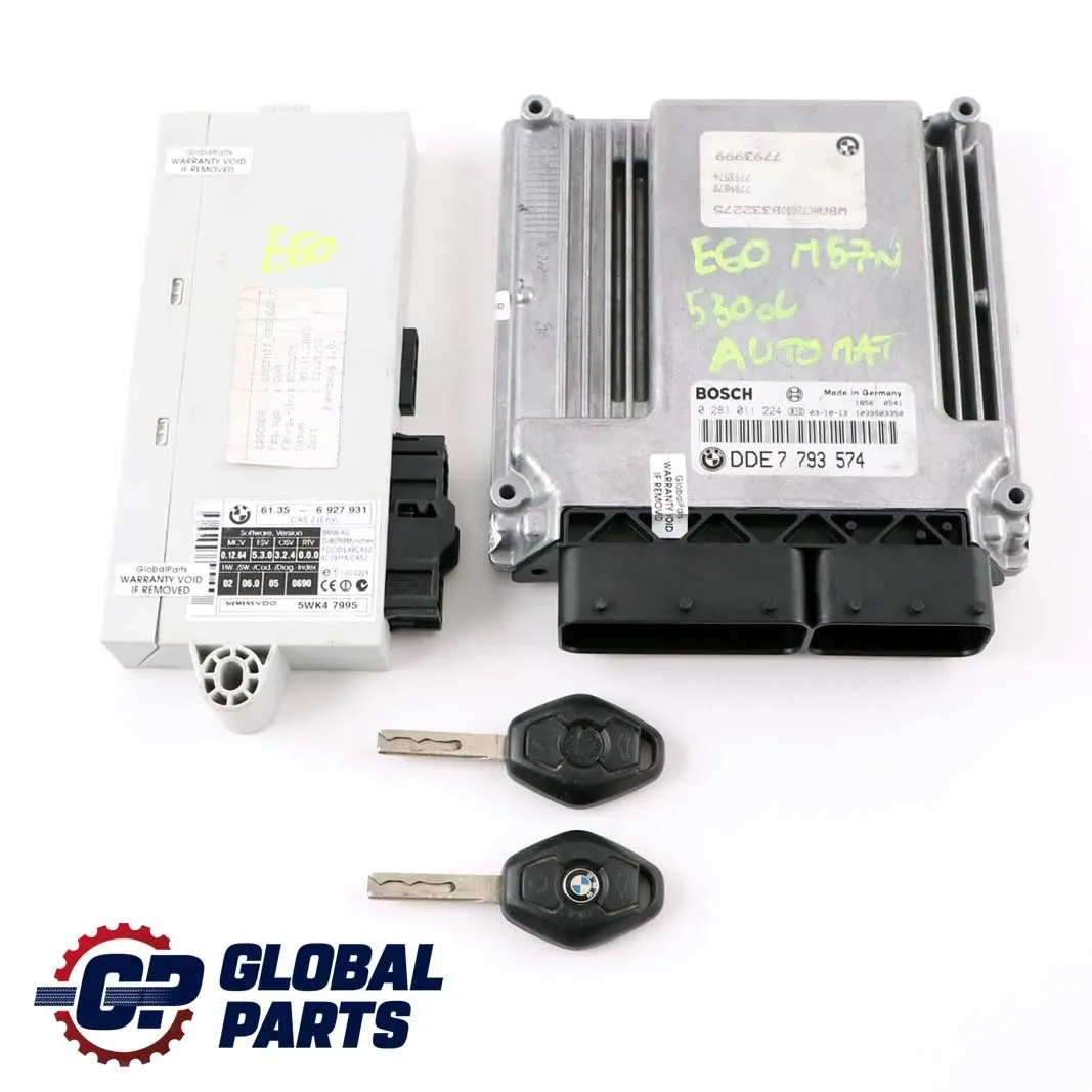 BMW E60 E61 530d Motor M57N 218PS Steuergerät DDE 7793210 CAS2 + 2 Schlüssel - SKU 7793574-1 - Teilenummer 7793574