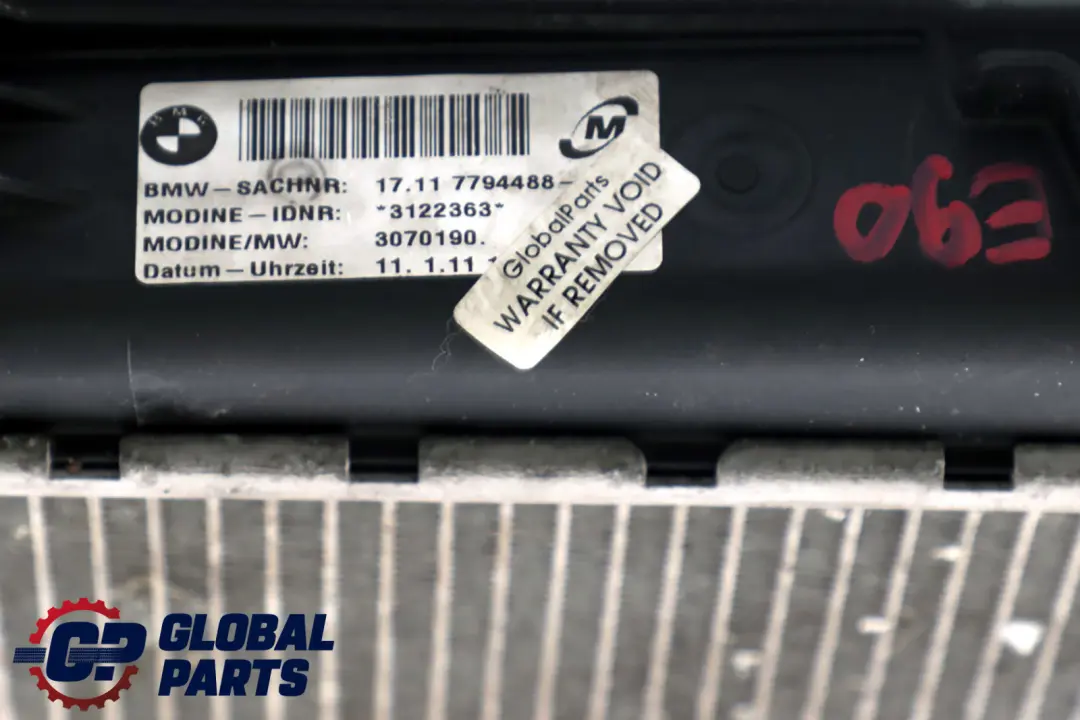 Water Coolant Radiator Diesel Engine to BMW E81 E90 E91 E92 E93 with Part number 7794488 BMW E81 E90 E91 E92 E93 Water Coolant Radiator Diesel Engine - SKU 7794488 - Part number 7794488