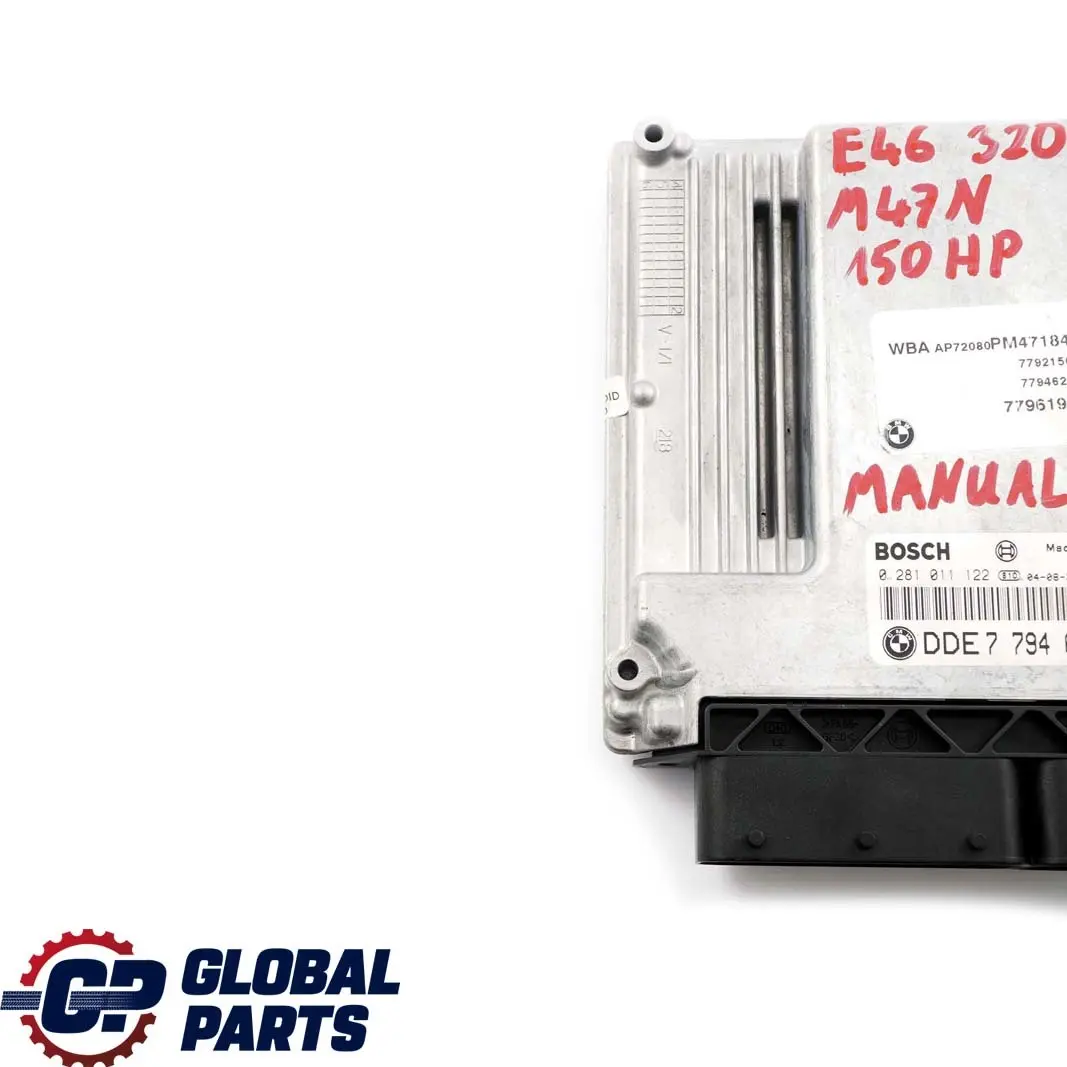 M47N 150PS ECU Steuergerät DDE 7794582 Schaltgetrieb für BMW E46 320d Diesel Motor mit Teilenummer 7794624 BMW E46 320d Diesel Motor M47N 150PS ECU Steuergerät DDE 7794582 Schaltgetrieb - SKU 7794624 - Teilenummer 7794624