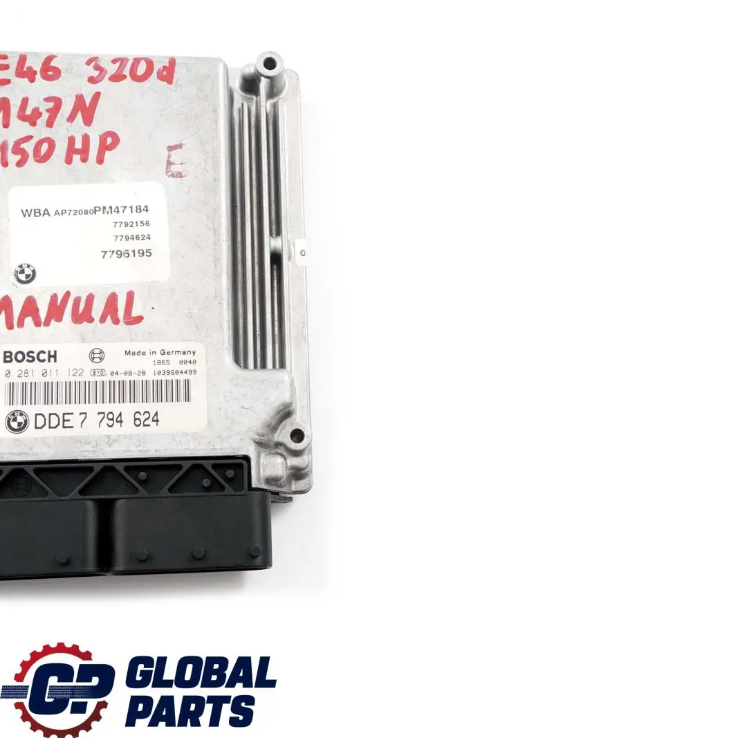 BMW E46 320d Diesel M47N 150HP ECU Engine Control Unit DDE Manual - SKU 7794624 - Part number 7794624