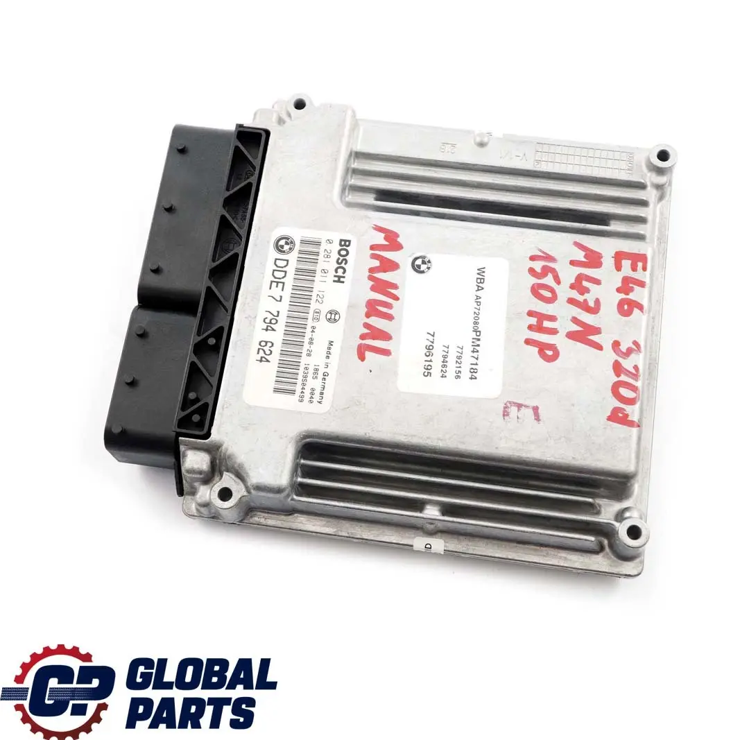 M47N 150PS ECU Steuergerät DDE 7794582 Schaltgetrieb für BMW E46 320d Diesel Motor mit Teilenummer 7794624 BMW E46 320d Diesel Motor M47N 150PS ECU Steuergerät DDE 7794582 Schaltgetrieb - SKU 7794624 - Teilenummer 7794624