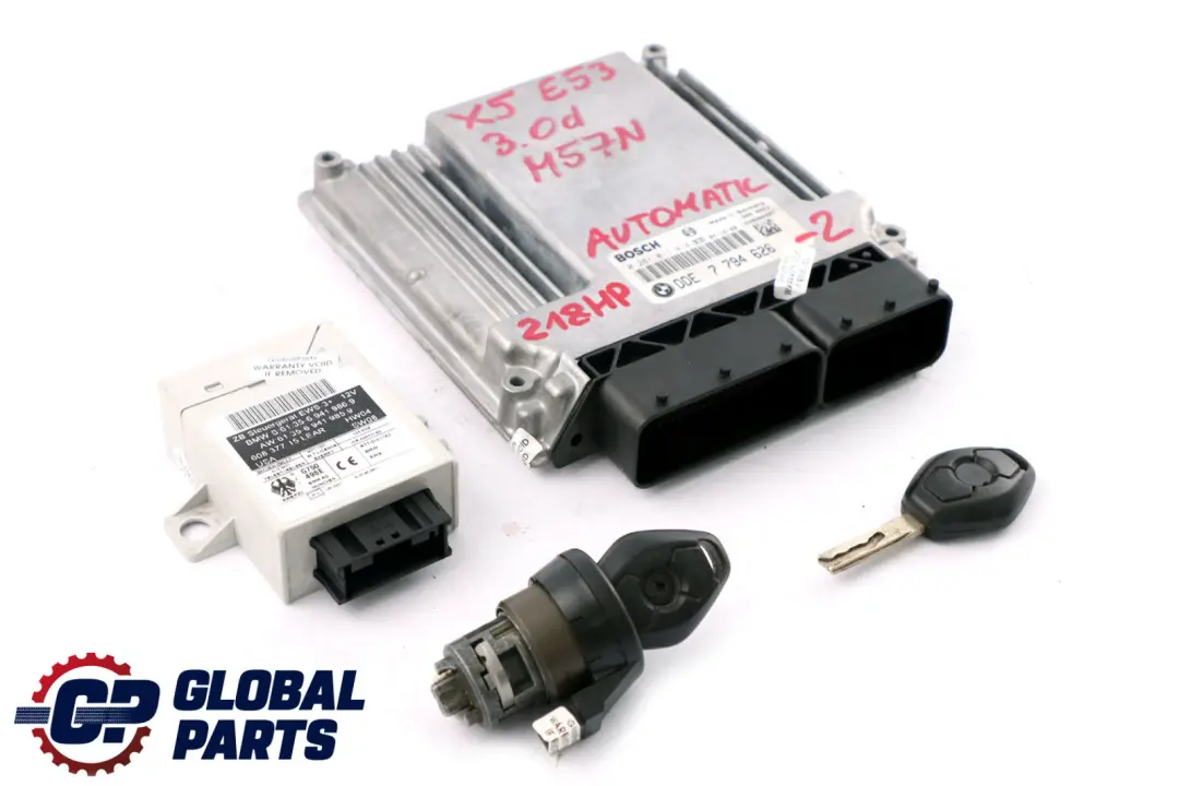 M57N 218HP ECU Kit DDE + EWS3 + 2 Keys Automatic to BMW X5 Series E53 3.0d with Part number 7794626 BMW X5 Series E53 3.0d M57N 218HP ECU Kit DDE + EWS3 + 2 Keys Automatic - SKU 7794626-2 - Part number 7794626