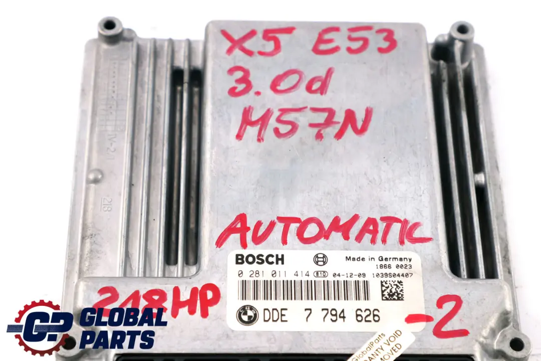 BMW X5 E53 3.0d M57N 218HP ECU Kit Steuergerät DDE + EWS3 + Schlüssel - SKU 7794626-2 - Teilenummer 7794626
