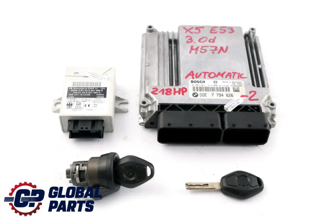BMW X5 E53 3.0d M57N 218HP ECU Kit Steuergerät DDE + EWS3 + Schlüssel - SKU 7794626-2 - Teilenummer 7794626