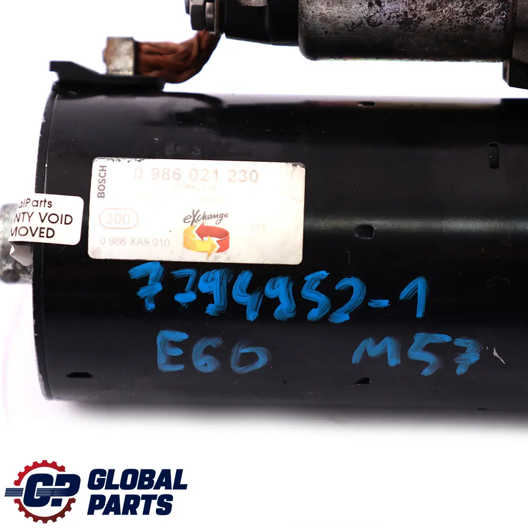 M57 2 Engine Starter Motor 0986021230 BMW 5 Series E60 - SKU 7794952-2 - Part number 7794952