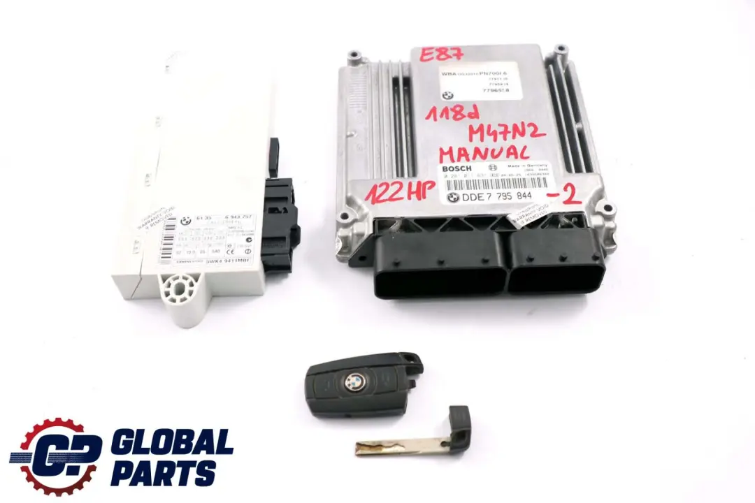 M47N2 122HP Engine ECU Kit DDE CAS2 + Key to BMW E87 E90 E91 118d 318d with Part number 7795844 BMW E87 E90 E91 118d 318d M47N2 122HP Engine ECU Kit DDE CAS2 + Key - SKU 7795844-2 - Part number 7795844