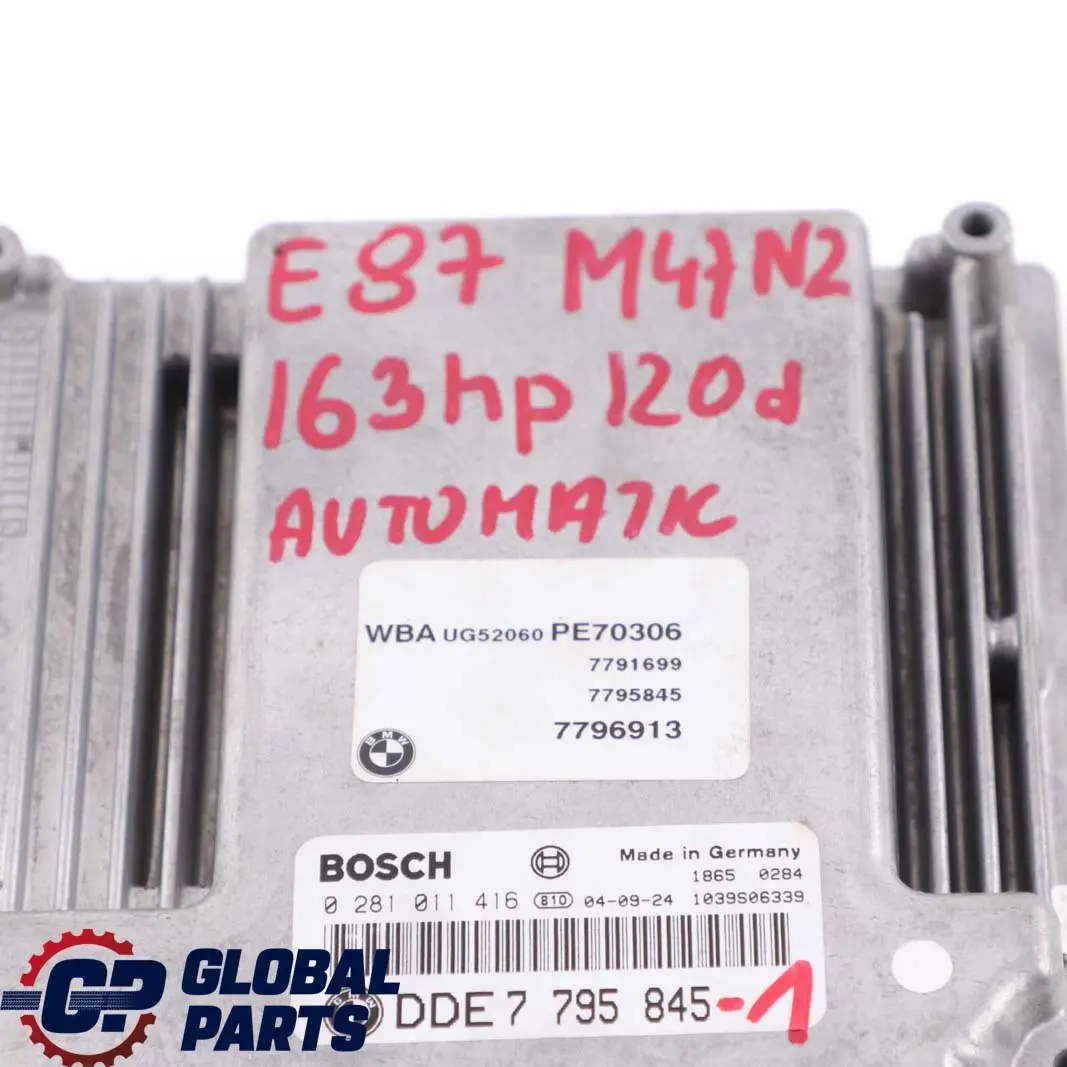 BMW E87 E90 E91 120d 320d M47N2 163HP ECU Kit DDE CAS2 + Key Automatic - SKU 7795845-1 - Part number 7795845