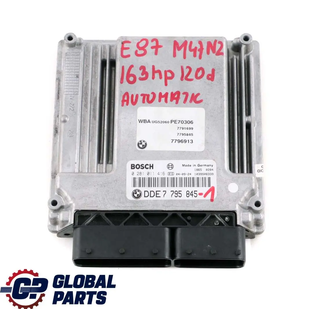M47N2 163HP ECU Kit DDE CAS2 + Key Automatic to BMW E87 E90 E91 120d 320d with Part number 7795845 BMW E87 E90 E91 120d 320d M47N2 163HP ECU Kit DDE CAS2 + Key Automatic - SKU 7795845-1 - Part number 7795845