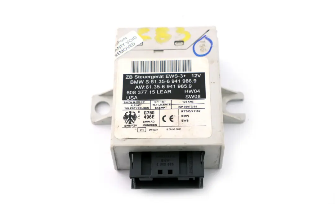 BMW X3 Series E83 2.0d 150HP Engine ECU Kit DDE + EWS 3 + 2 Keys Manual - SKU 7796571-1 - Part number 7796571