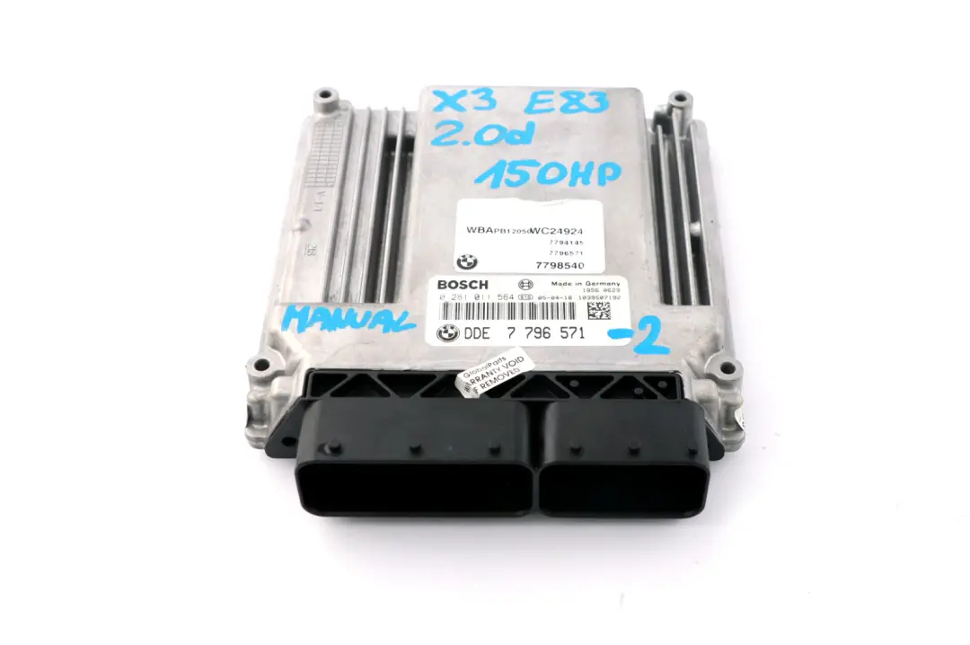 150HP Engine ECU Kit DDE EWS3 Key Manual pour BMW X3 E83 2.0d à propos du numéro de pièce 7796571 BMW X3 E83 2.0d 150HP Engine ECU Kit DDE EWS3 Key Manual - SKU 7796571-2 - Numéro de pièce 7796571