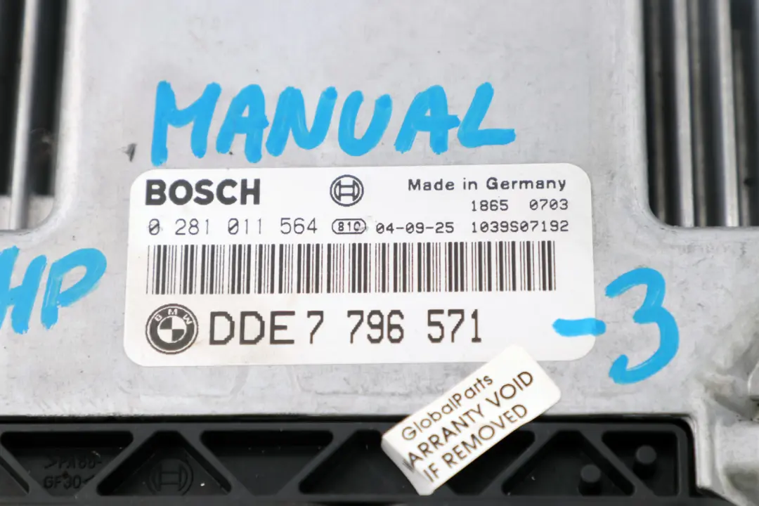 BMW X3 Series E83 2.0d M47N2 150HP Engine ECU Kit DDE + EWS3 + Key - SKU 7796571-3 - Part number 7796571