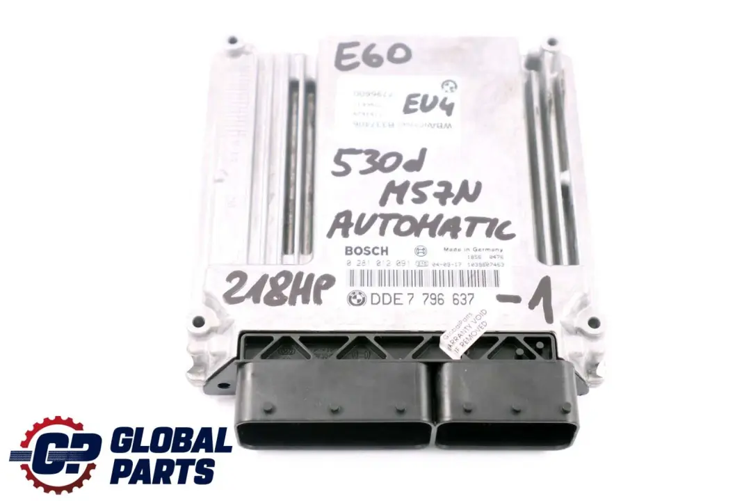 BMW E60 E61 530d M57N 218PS ECU Kit DDE Steuergerät + CAS2 Automatik - SKU 7796637-1 - Teilenummer 7796637
