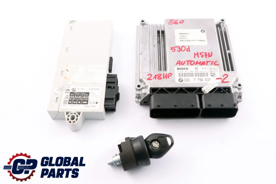 M57N 218HP ECU Kit DDE + CAS2 + Key Automatic to BMW 5 Series E60 E61 530d with Part number 7796637 BMW 5 Series E60 E61 530d M57N 218HP ECU Kit DDE + CAS2 + Key Automatic - SKU 7796637-2 - Part number 7796637