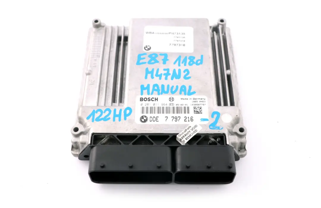 BMW E87 E90 E91 118d 318d M47N2 Engine ECU Kit DDE CAS2 Key - SKU 7797216-2 - Part number 7797216