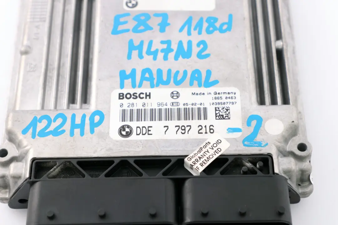 M47N2 Steuergerät DDE CAS2 Schlüssel für BMW 1 3 E87 E90 E91 118d 318d mit Teilenummer 7797216 BMW 1 3 E87 E90 E91 118d 318d M47N2 Steuergerät DDE CAS2 Schlüssel - SKU 7797216-2 - Teilenummer 7797216