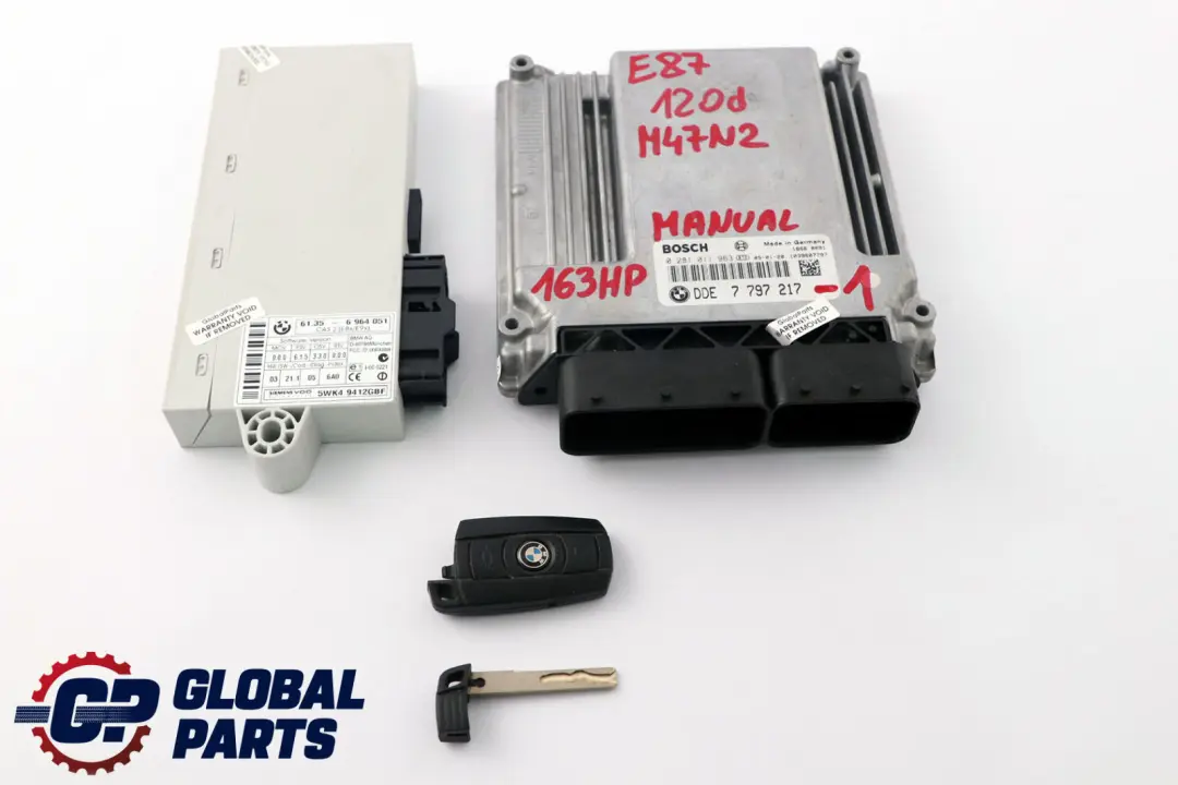 M47N2 ECU Kit DDE CAS2 + Key to BMW 1 3 5 Series E60 E87 E90 E91 120d 320d with Part number 7797217 BMW 1 3 5 Series E60 E87 E90 E91 120d 320d M47N2 ECU Kit DDE CAS2 + Key - SKU 7797217-1 - Part number 7797217