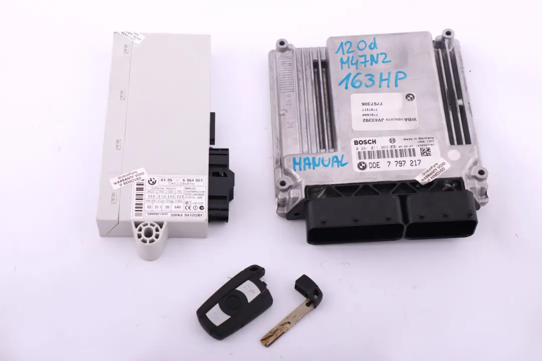 BMW 1 3 5 E60 E87 E90 E91 M47N2 120d 320d Steuergerät DDE CAS2 Schlüssel 77972 - SKU 7797217 - Teilenummer 7797217