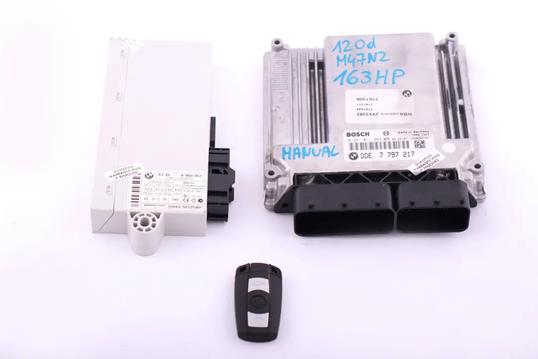 BMW 1 3 5 Series E60 E87 E90 E91 M47N2 120d 320d ECU Kit DDE CAS2 Key - SKU 7797217 - Part number 7797217