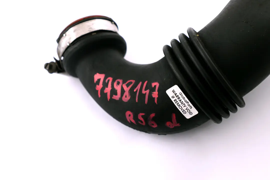 Pipe Filtered Air Hose to Mini Cooper D R56 Diesel W16 Turbo Intercooler with Part number 7798147 Mini Cooper D R56 Diesel W16 Turbo Intercooler Pipe Filtered Air Hose - SKU 7798147 - Part number 7798147