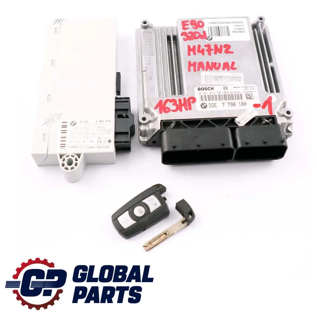 BMW E60 E87 E90 E91 120d 320d 520d M47N2 ECU Kit DDE CAS2 + Key Manual - SKU 7798180-1 - Part number 7798180