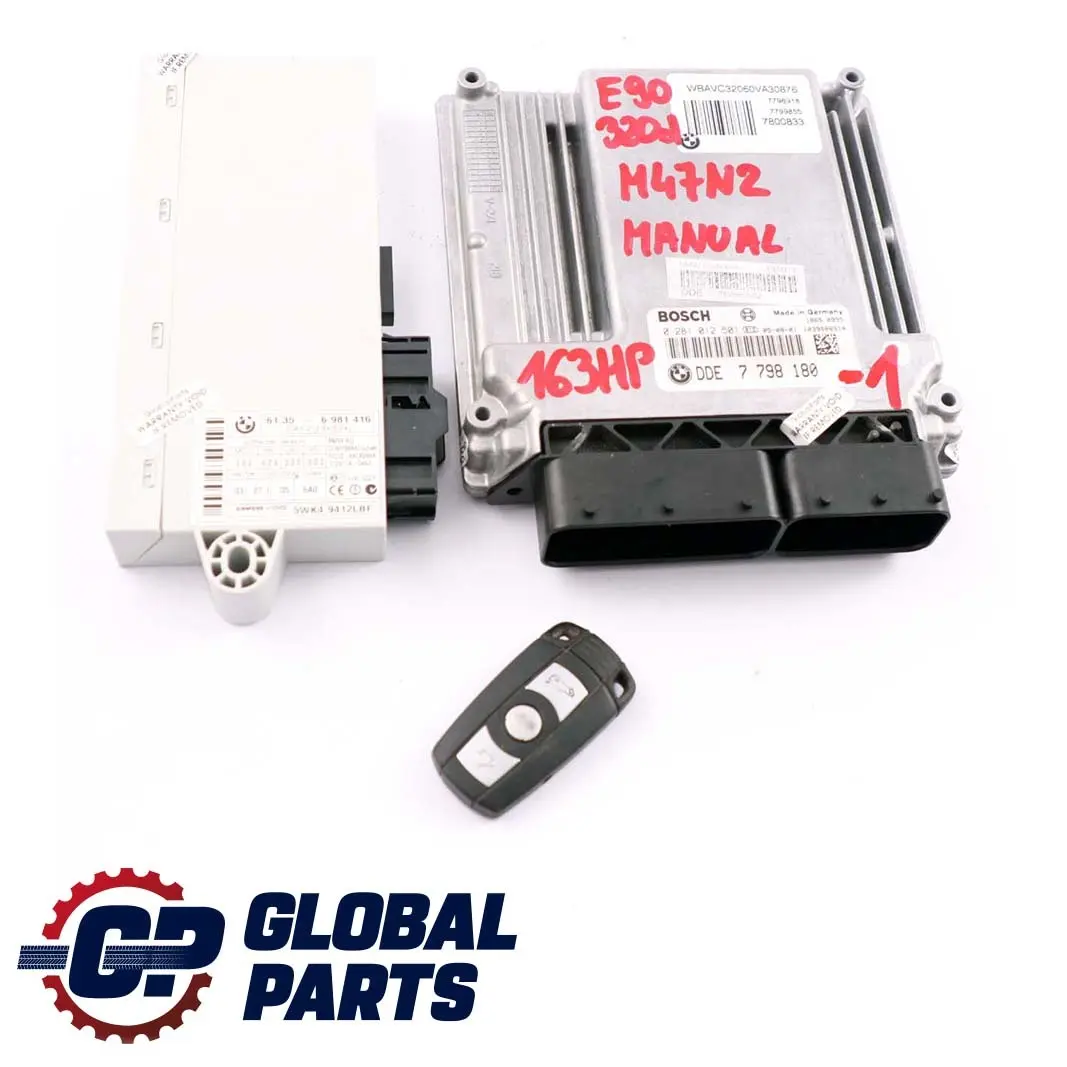 M47N2 ECU Kit DDE CAS2 + Key Manual to BMW E60 E87 E90 E91 120d 320d 520d with Part number 7798180 BMW E60 E87 E90 E91 120d 320d 520d M47N2 ECU Kit DDE CAS2 + Key Manual - SKU 7798180-1 - Part number 7798180