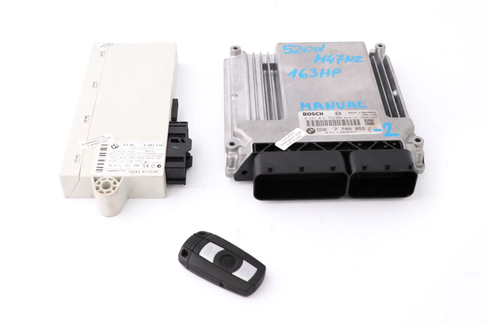 BMW E60 E87 E90 M47N2 120d 320d 520d ECU Kit DDE CAS2 Clave 7799855