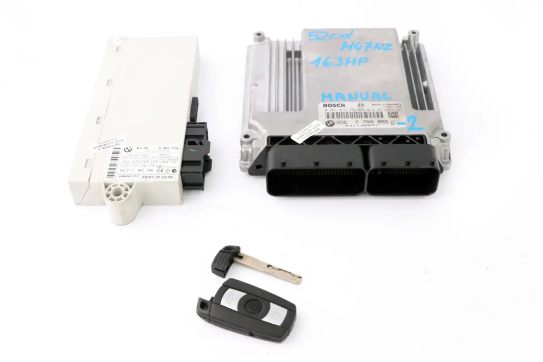 M47N2 120d 320d 520d ECU Kit DDE CAS2 Key to BMW 1 3 5 Series E60 E87 E90 with Part number 7799855 BMW 1 3 5 Series E60 E87 E90 M47N2 120d 320d 520d ECU Kit DDE CAS2 Key - SKU 7799855-2 - Part number 7799855