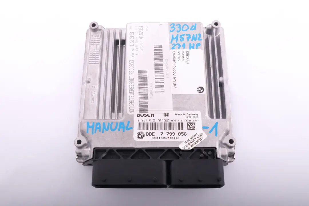 BMW 3 5 Series E60 E61 E90 330D 530d M57N2 Engine ECU KIT DDE CAS +Key - SKU 7799856-1 - Part number 7799856