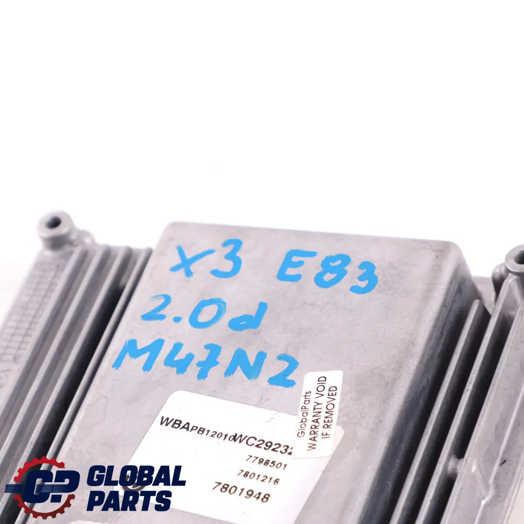 BMW X3 E83 2.0d 150HP M47N2 Diesel Engine Control Unit ECU DDE Manual - SKU 7801216 - Part number 7801216
