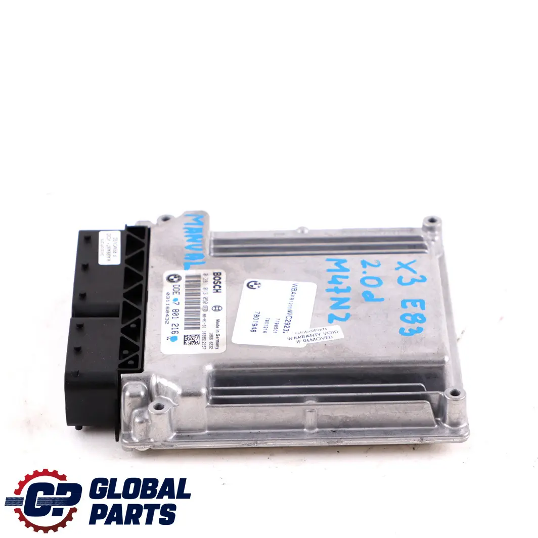 150HP M47N2 Diesel Engine Control Unit ECU DDE Manual to BMW X3 E83 2.0d with Part number 7801216 BMW X3 E83 2.0d 150HP M47N2 Diesel Engine Control Unit ECU DDE Manual - SKU 7801216 - Part number 7801216