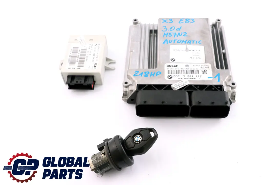 M57N2 218HP ECU Kit DME + EWS3 + Key Automatic to BMW X3 Series E83 3.0d with Part number 7801217 BMW X3 Series E83 3.0d M57N2 218HP ECU Kit DME + EWS3 + Key Automatic - SKU 7801217-1 - Part number 7801217