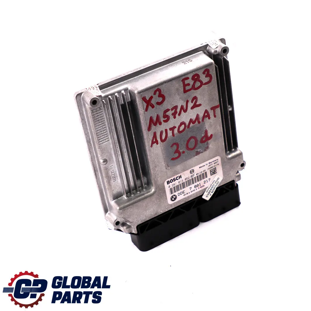 M57N2 218PS ecu Dme Appareil de Commande pour BMW X3 Serie E83 3.0d à propos du numéro de pièce 7801217 BMW X3 Serie E83 3.0d M57N2 218PS ecu Dme Appareil de Commande - SKU 7801217 - Numéro de pièce 7801217