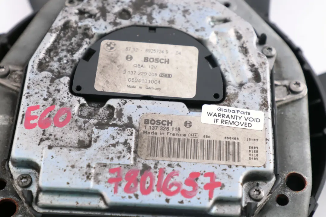 Ventilateur de radiateur diesel 600W 6925724 pour BMW E60 E60N E61 LCI à propos du numéro de pièce 7801657 BMW E60 E60N E61 LCI Ventilateur de radiateur diesel 600W 6925724 - SKU 7801657-1 - Numéro de pièce 7801657