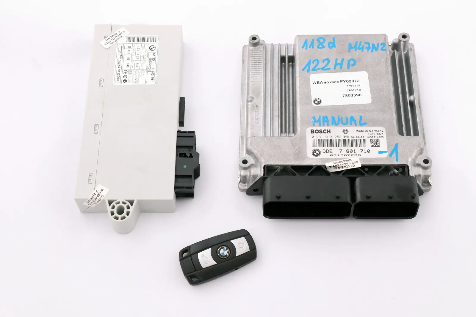 BMW E87 E90 E91 118D 318D M47N2 Kit ECU Moteur DDE CAS2 Clé 7801710