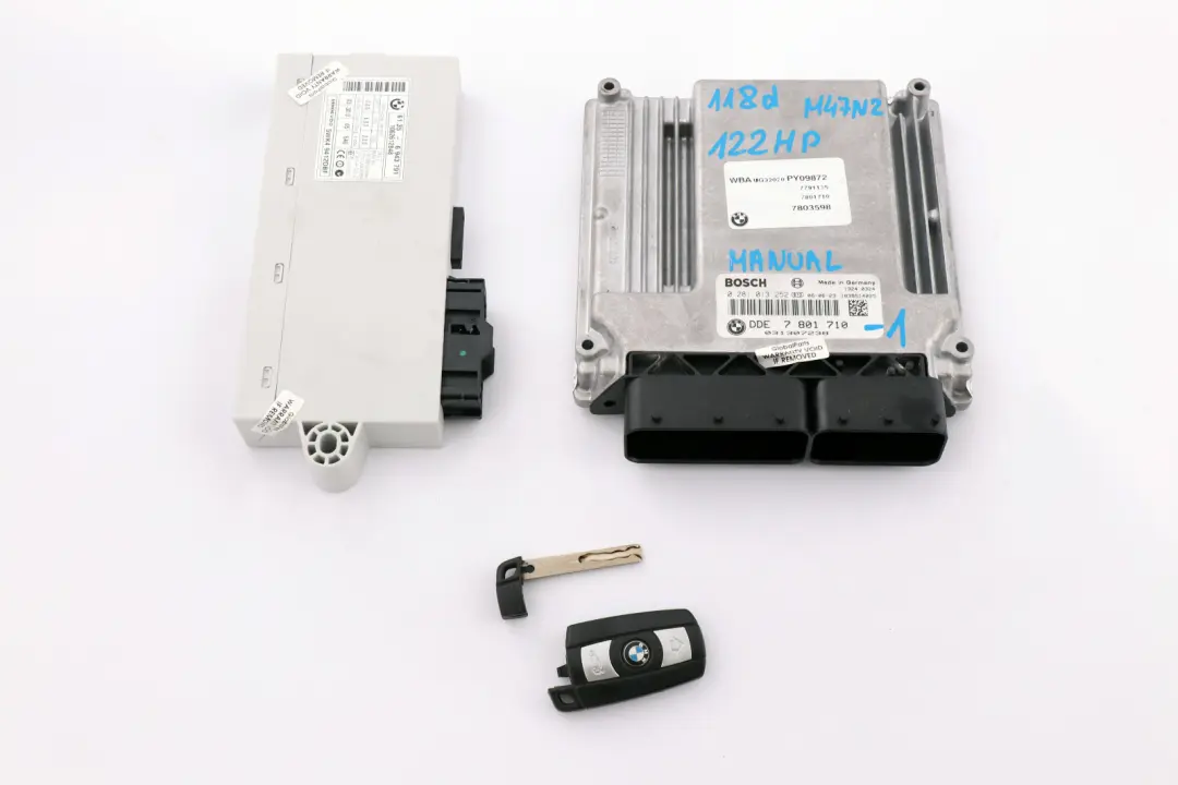 M47N2 Engine ECU Kit DDE CAS2 Key to BMW E87 E90 E91 118d 318d with Part number 7801710 BMW E87 E90 E91 118d 318d M47N2 Engine ECU Kit DDE CAS2 Key - SKU 7801710-1 - Part number 7801710