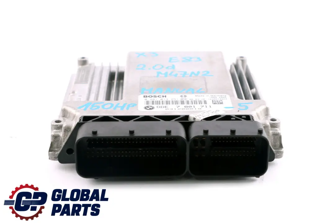 BMW X3 Serie E83 2.0d M47N2 150PS ecu Appareil de Commande + Ews +Cle - SKU 7801711-5 - Numéro de pièce 7801711