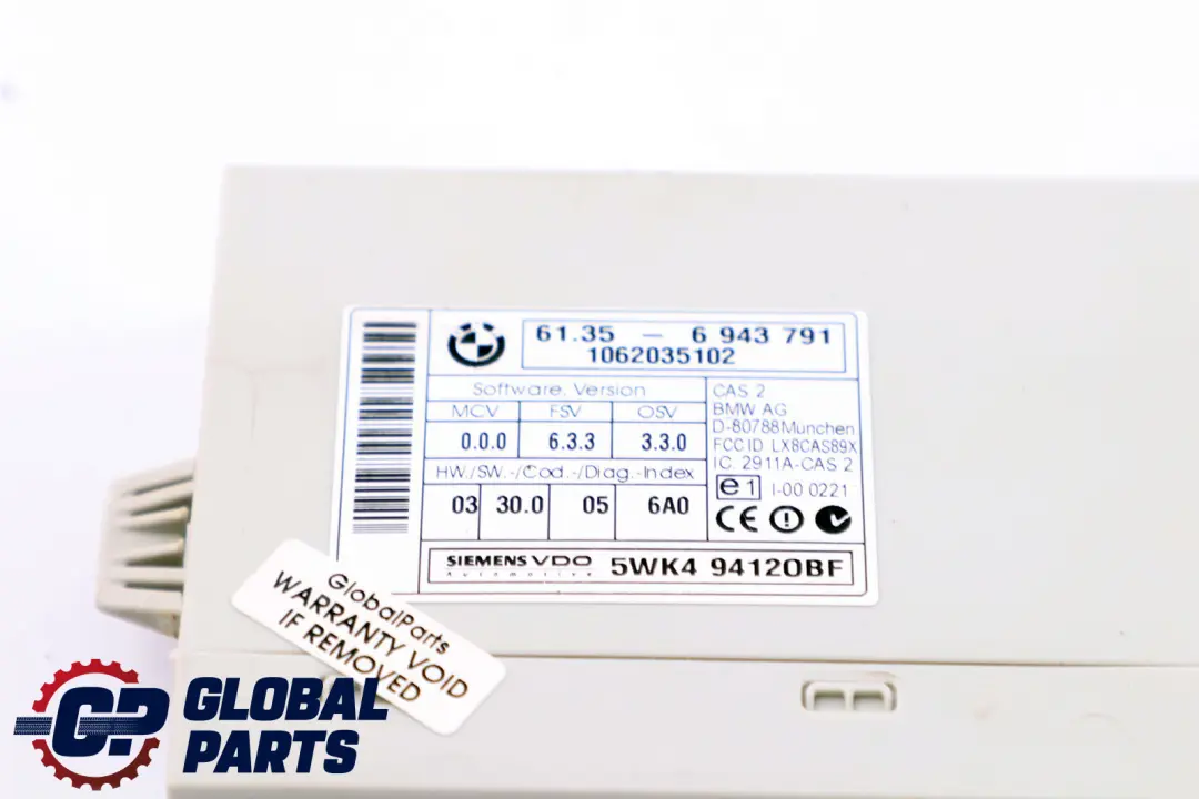 BMW 3 5 er E60 E90 330d 530d M57N2 Grundsteuergerät + CAS2 + Schlüssel - SKU 7801712-2 - Teilenummer 7801712