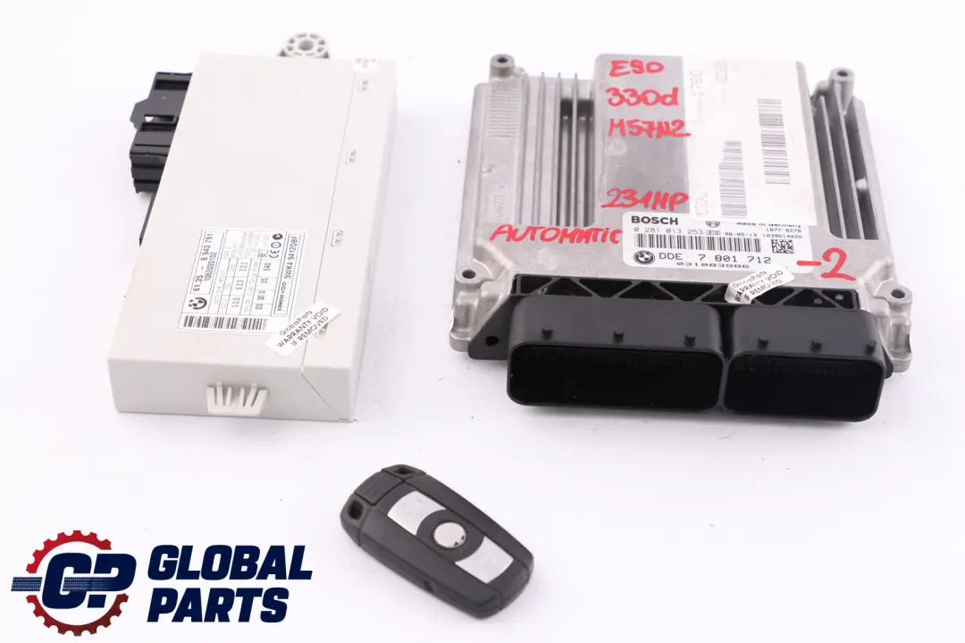 BMW 3 5 er E60 E90 330d 530d M57N2 Grundsteuergerät + CAS2 + Schlüssel - SKU 7801712-2 - Teilenummer 7801712