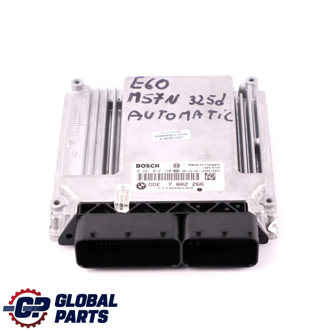 M57N Engine Control Unit ECU DDE Automatic to BMW E60 E61 525d 530d with Part number 7802266 BMW E60 E61 525d 530d M57N Engine Control Unit ECU DDE Automatic - SKU 7802266 - Part number 7802266