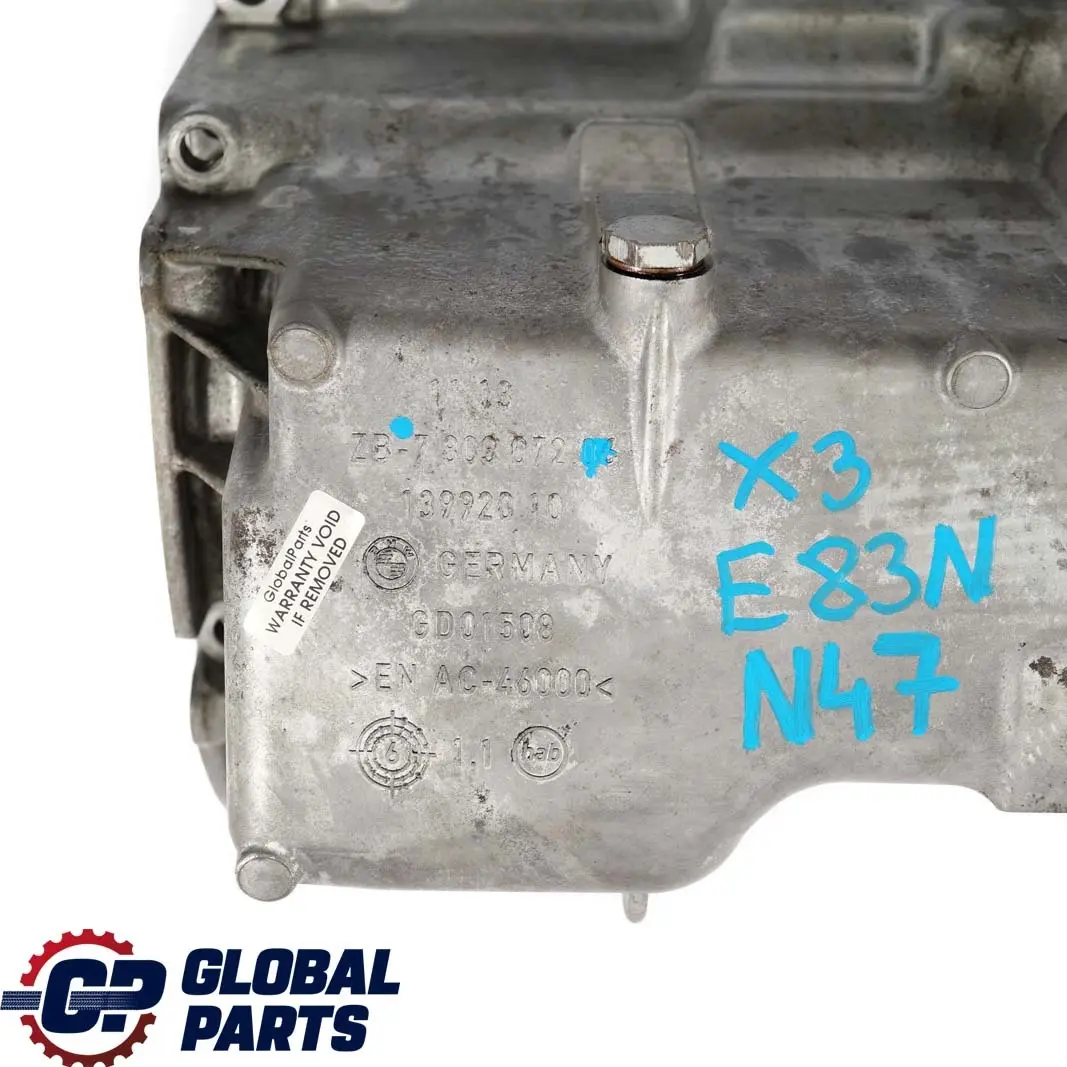 BMW X3 E83 LCI Carter D'Huile Moteur Diesel N47 1.8D 2.0D - SKU 7803072 - Numéro de pièce 7803072