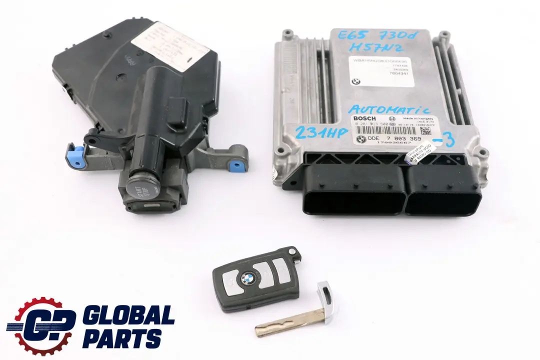 BMW 7 Series E65 E66 730d M57N2 231HP ECU Kit DDE + CAS + Key Automatic - SKU rhd-7803369-3 - Part number 7803369