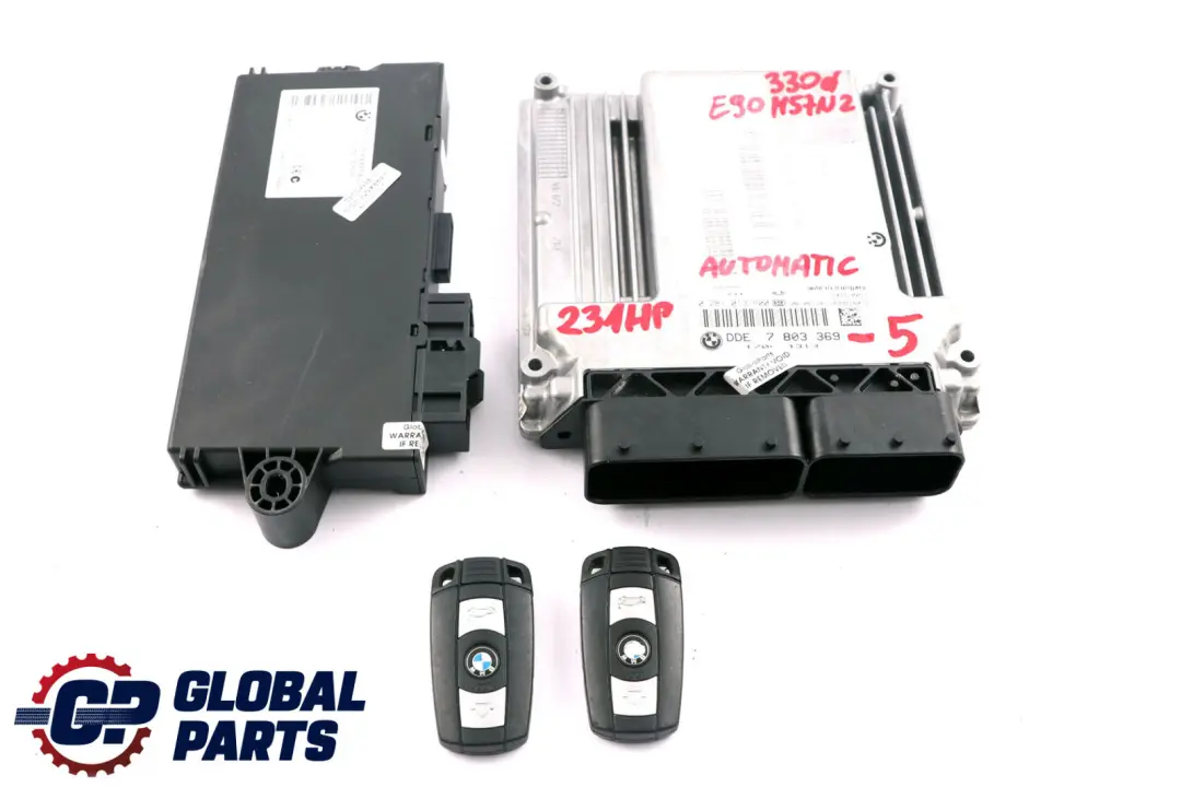 M57N2 ECU Engine Kit DDE CAS3 + Key Automatic to BMW E60 E90 E91 330d 530d with Part number 7803369 BMW E60 E90 E91 330d 530d M57N2 ECU Engine Kit DDE CAS3 + Key Automatic - SKU 7803369-5 - Part number 7803369