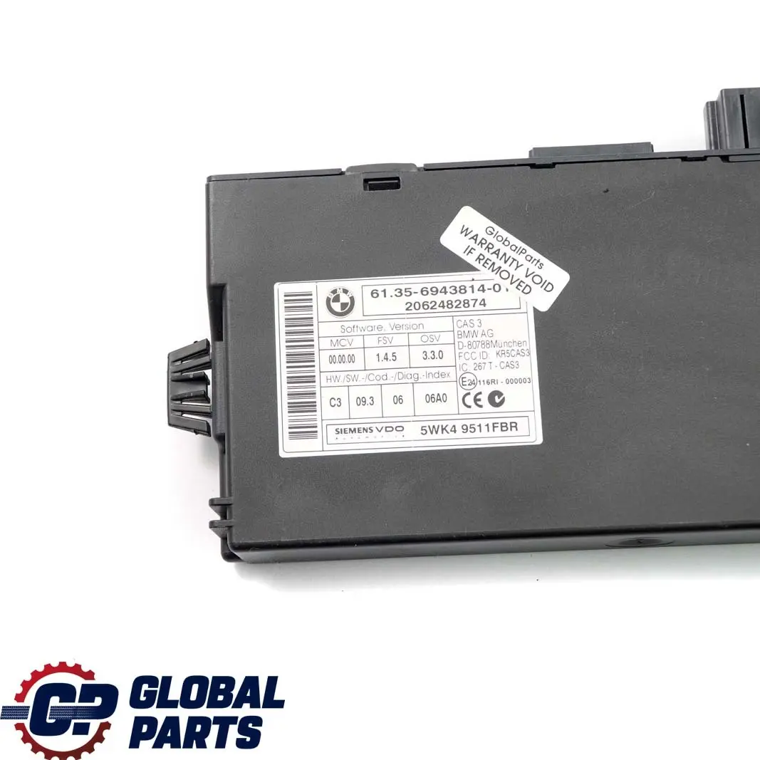 BMW E87 E90 E91 118d 318d M47N2 122HP Engine ECU KIT DDE CAS3 + Key - SKU 7803372-3 - Part number 7803372
