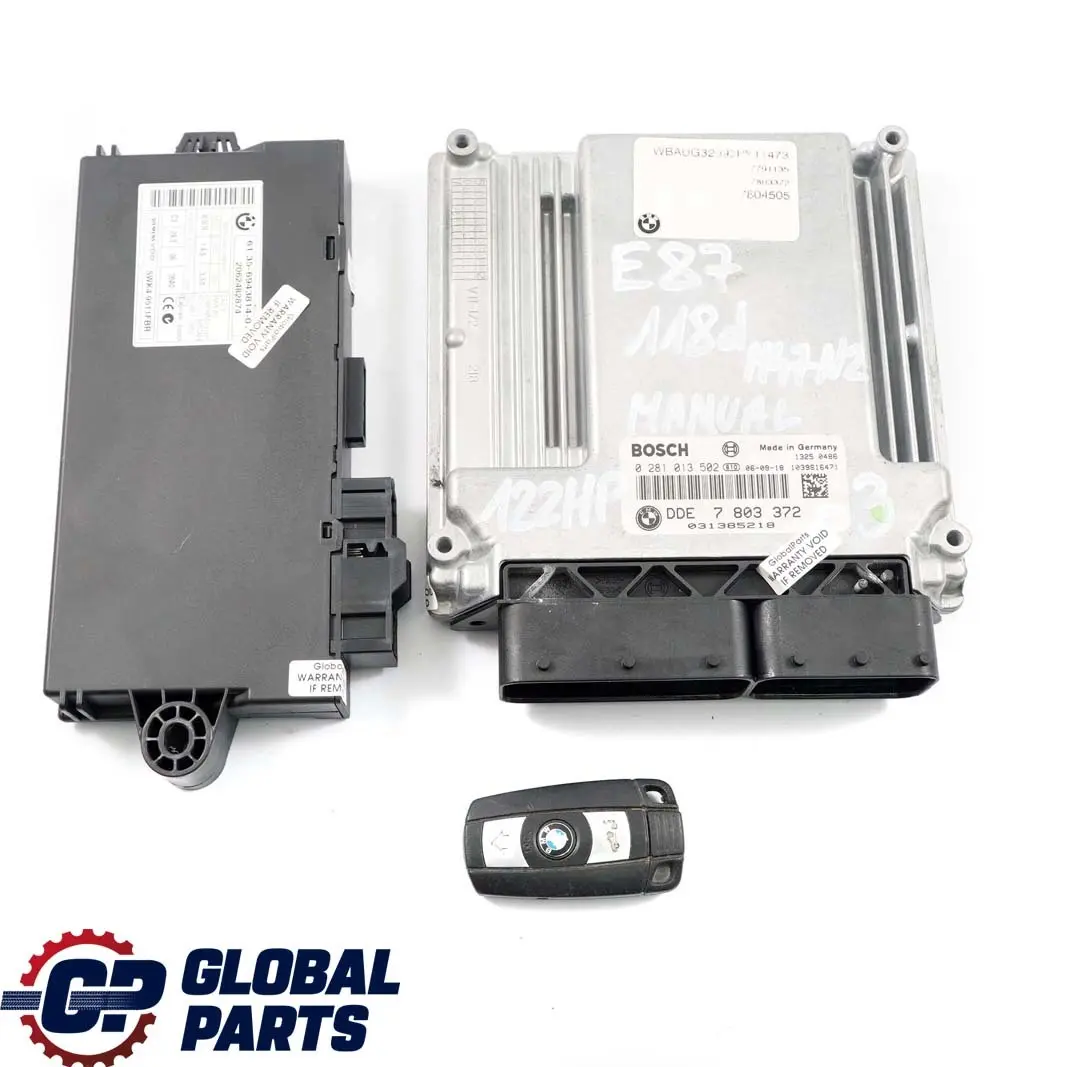BMW E87 E90 E91 118d 318d M47N2 122HP Engine ECU KIT DDE CAS3 + Key - SKU 7803372-3 - Part number 7803372