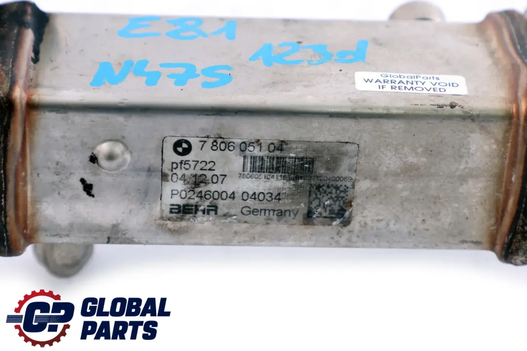  AGR Kühler BMW E81 E82 E87 LCI 123D N47S Abgaskrümmer-Kühler - SKU 7806051 - Teilenummer 7806051